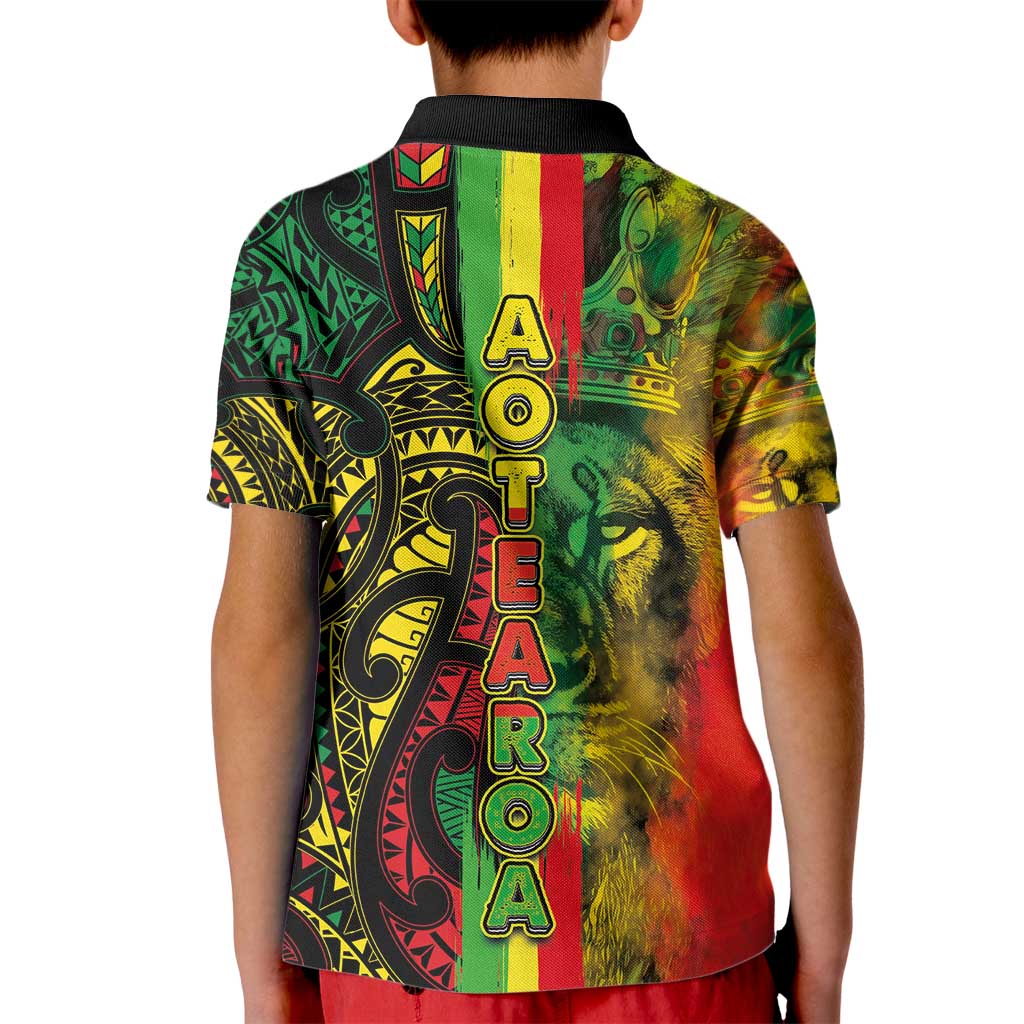 Aotearoa Reggae Kid Polo Shirt Maori Reggae-One Love LT03 - Polynesian Pride