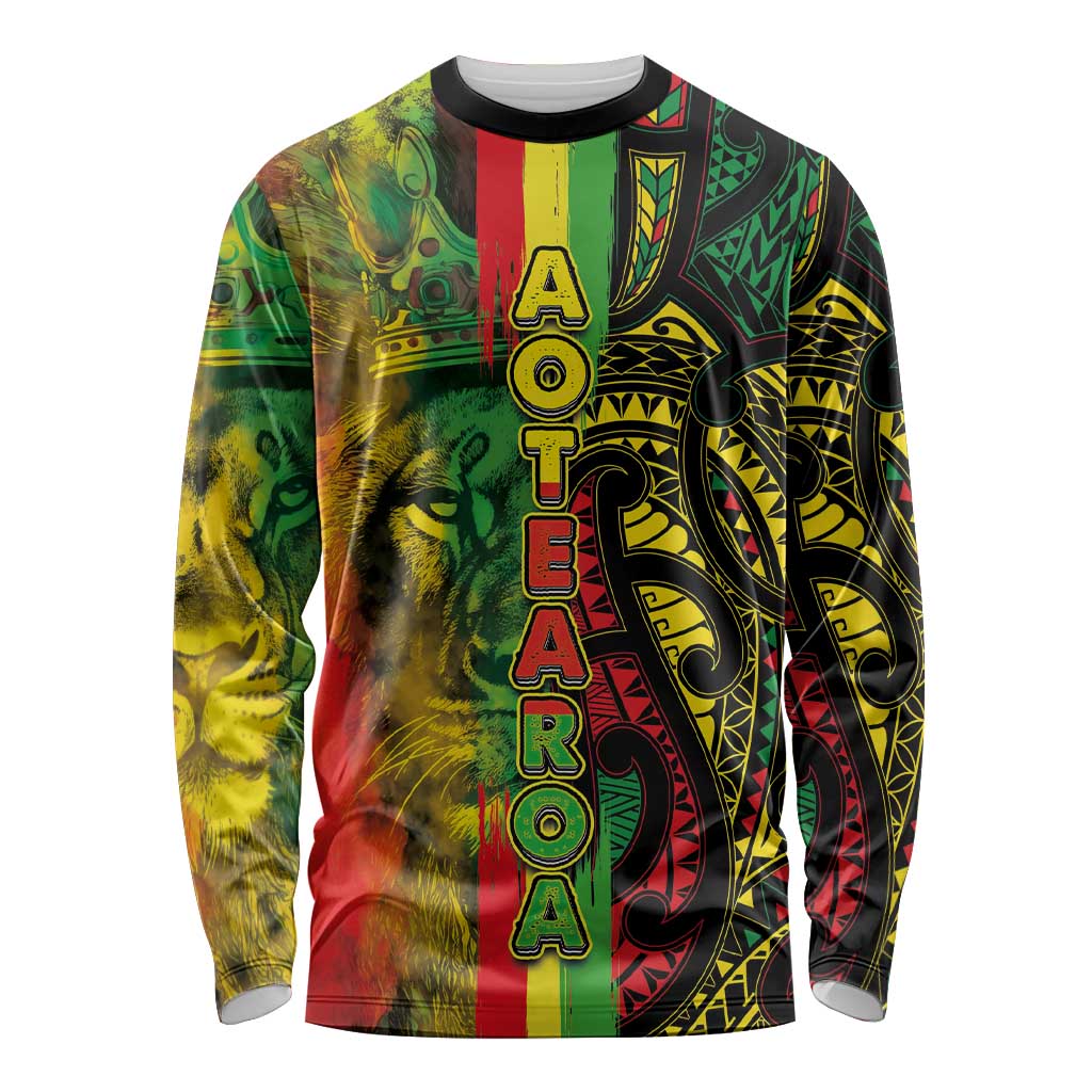 Aotearoa Reggae Long Sleeve Shirt Maori Reggae-One Love LT03 Unisex Reggae - Polynesian Pride