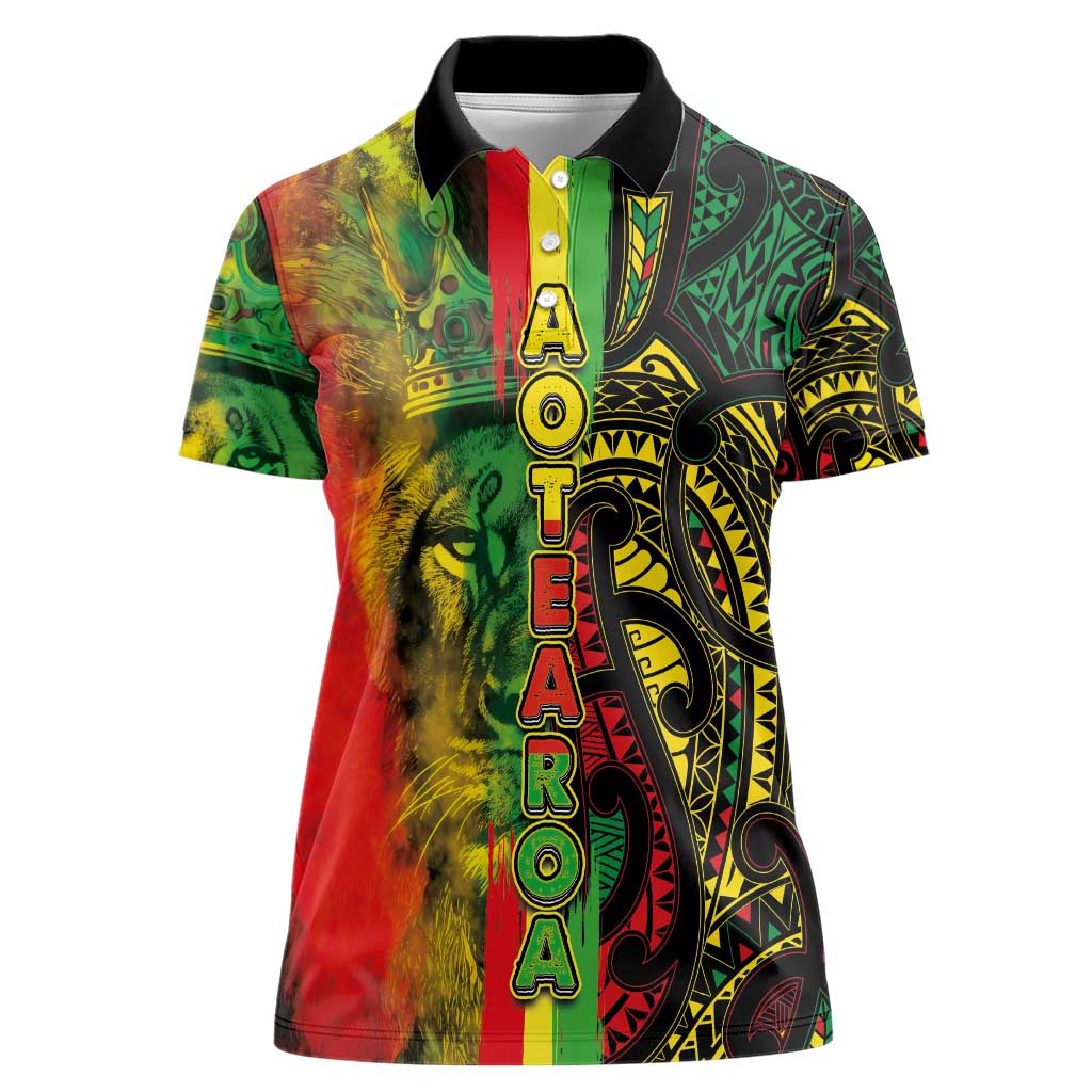 Aotearoa Reggae Women Polo Shirt Maori Reggae-One Love