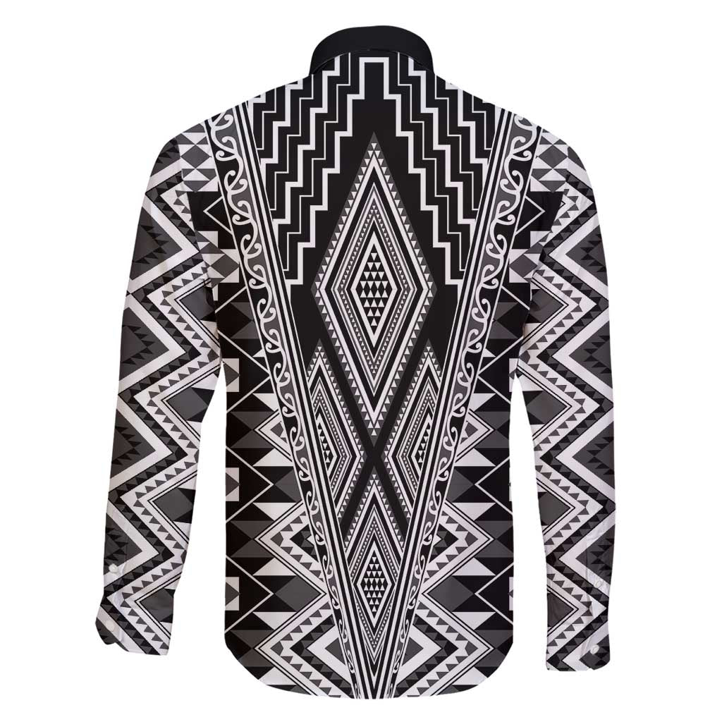 Aotearoa Tukutuku and Poutama Motif Classic Family Matching Short Sleeve Bodycon Dress and Hawaiian Shirt LT03 - Polynesian Pride