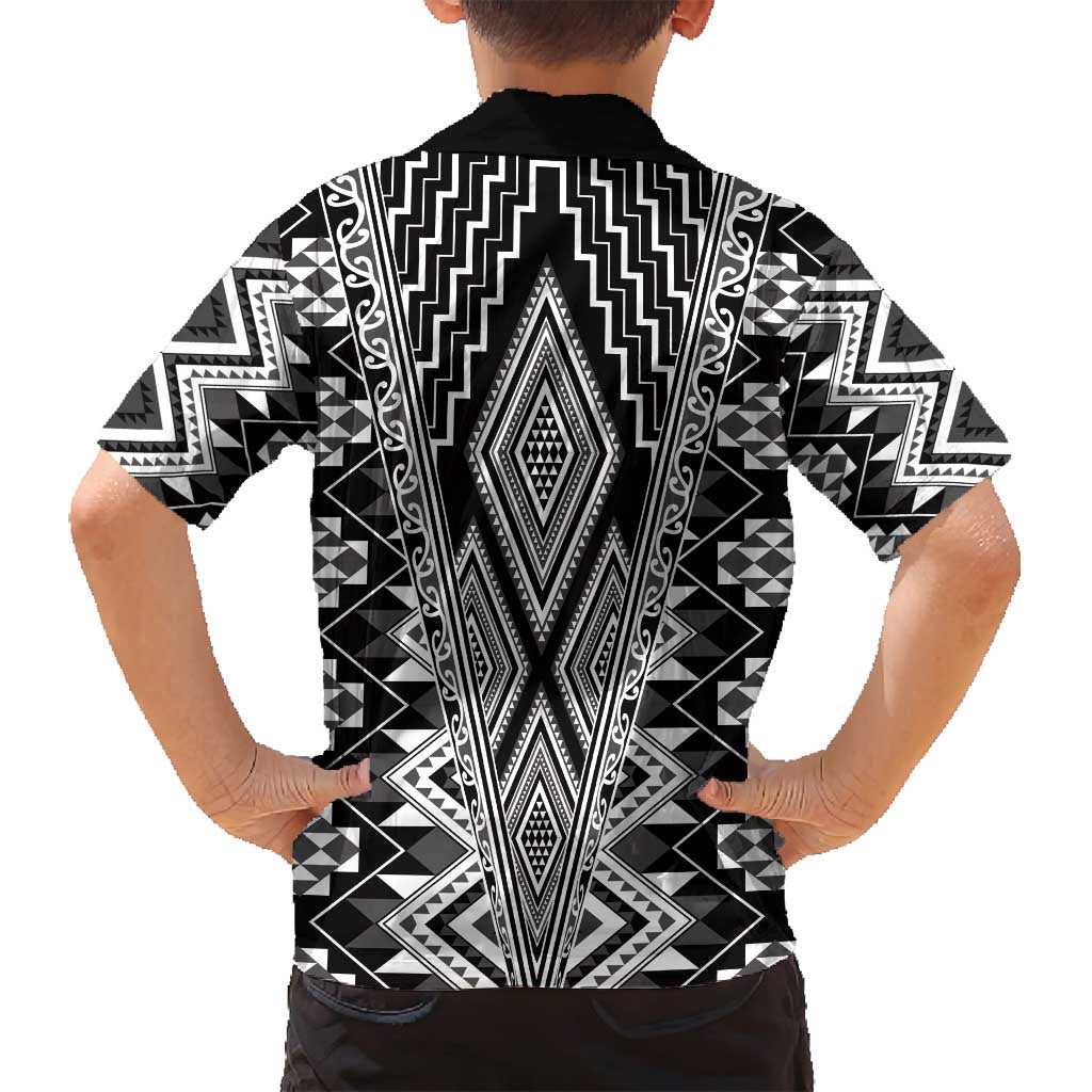 Aotearoa Tukutuku and Poutama Motif Classic Family Matching Summer Maxi Dress and Hawaiian Shirt LT03 - Polynesian Pride