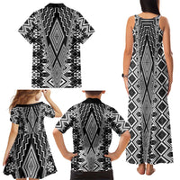Aotearoa Tukutuku and Poutama Motif Classic Family Matching Tank Maxi Dress and Hawaiian Shirt LT03 - Polynesian Pride