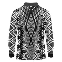 Aotearoa Tukutuku and Poutama Motif Classic Long Sleeve Polo Shirt