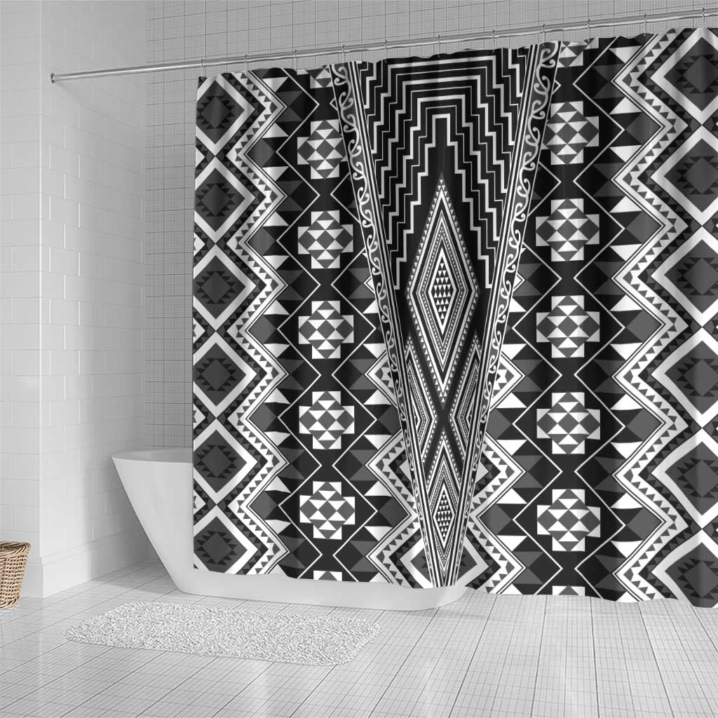 Aotearoa Tukutuku and Poutama Motif Classic Shower Curtain