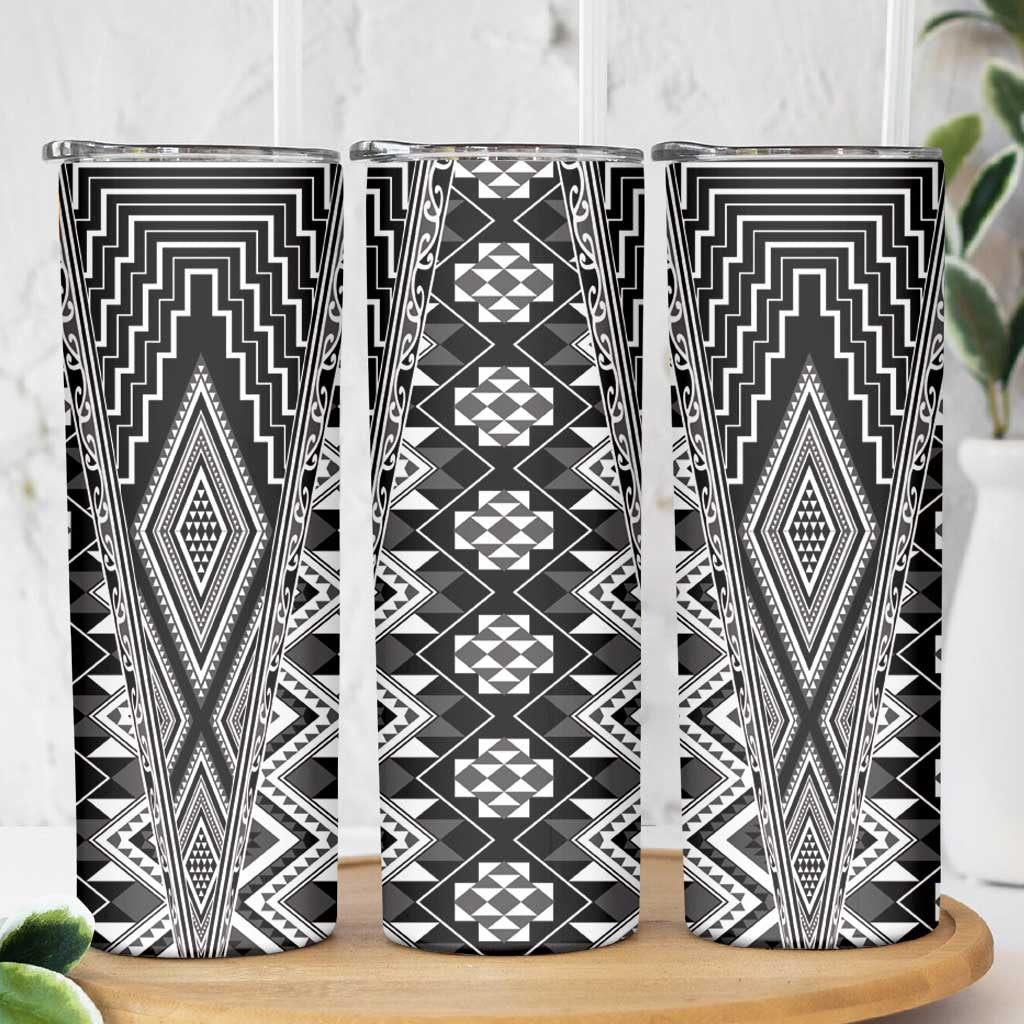 Aotearoa Tukutuku and Poutama Motif Classic Skinny Tumbler LT03 - Polynesian Pride