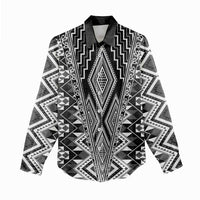 Aotearoa Tukutuku and Poutama Motif Classic Women Casual Shirt LT03 - Polynesian Pride