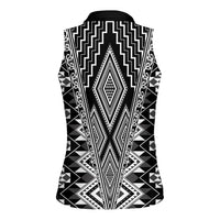 Aotearoa Tukutuku and Poutama Motif Classic Women Sleeveless Polo Shirt LT03 - Polynesian Pride