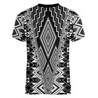 Aotearoa Tukutuku and Poutama Motif Classic Women V-Neck T-Shirt LT03 - Polynesian Pride