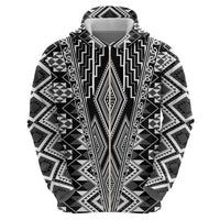 Aotearoa Tukutuku and Poutama Motif Classic Zip Hoodie