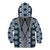 Blue Aotearoa Tukutuku and Poutama Motif Kid Hoodie