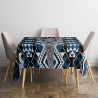 Blue Aotearoa Tukutuku and Poutama Motif Tablecloth LT03 - Polynesian Pride