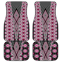 Pink Aotearoa Tukutuku and Poutama Motif Car Mats