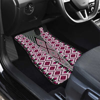 Pink Aotearoa Tukutuku and Poutama Motif Car Mats