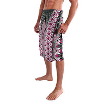 Pink Aotearoa Tukutuku and Poutama Motif Lavalava