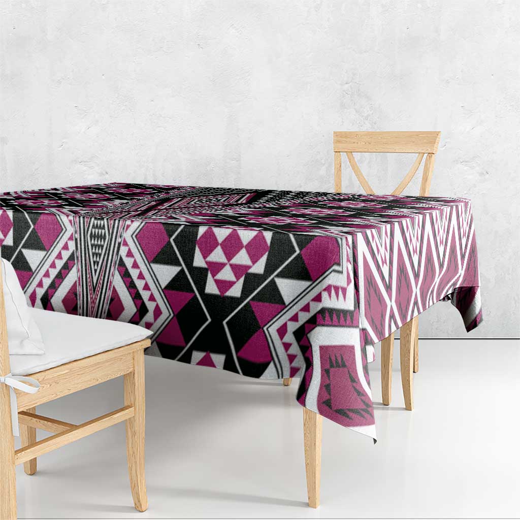 Pink Aotearoa Tukutuku and Poutama Motif Tablecloth LT03 - Polynesian Pride