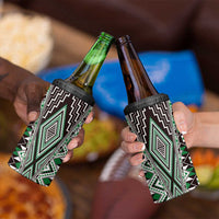 Green Aotearoa Tukutuku and Poutama Motif 4 in 1 Can Cooler Tumbler LT03 - Polynesian Pride