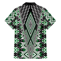Green Aotearoa Tukutuku and Poutama Motif Family Matching Summer Maxi Dress and Hawaiian Shirt LT03 - Polynesian Pride
