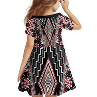 Red Aotearoa Tukutuku and Poutama Motif Family Matching Tank Maxi Dress and Hawaiian Shirt LT03 - Polynesian Pride