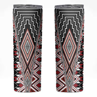 Red Aotearoa Tukutuku and Poutama Motif Skinny Tumbler LT03 Red - Polynesian Pride