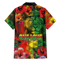 Hawaiian Reggae Family Matching Puletasi and Hawaiian Shirt Tropical Plants and Tribal Kakau Tattoo-One Love Jawaiian