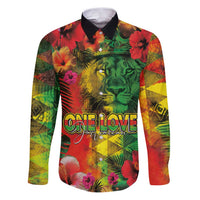 Hawaiian Reggae Family Matching Puletasi and Hawaiian Shirt Tropical Plants and Tribal Kakau Tattoo-One Love Jawaiian