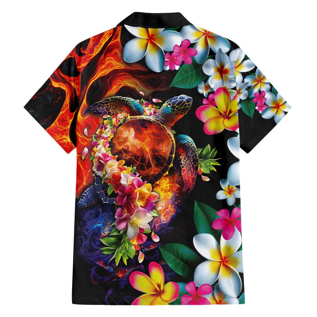 Hawaiian Lei Day Family Matching Puletasi and Hawaiian Shirt Colorful Plumeria and Volcanic Turtle with Abstract Lava Texture LT03 - Polynesian Pride
