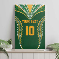 Custom Cook Islands Rugby League Canvas Wall Art Tatau Tribal Pattern-Special Edition Green Color