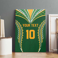 Custom Cook Islands Rugby League Canvas Wall Art Tatau Tribal Pattern-Special Edition Green Color