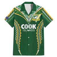 Custom Cook Islands Rugby League Family Matching Mermaid Dress and Hawaiian Shirt Tatau Tribal Pattern-Special Edition Green Color