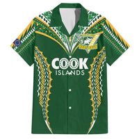 Custom Cook Islands Rugby League Family Matching Tank Maxi Dress and Hawaiian Shirt Tatau Tribal Pattern-Special Edition Green Color LT03 Dad's Shirt - Short Sleeve Green-Yellow - Polynesian Pride