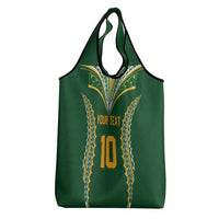 Custom Cook Islands Rugby League Grocery Bag Tatau Tribal Pattern-Special Edition Green Color