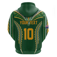Custom Cook Islands Rugby League Hoodie Tatau Tribal Pattern-Special Edition Green Color LT03 - Polynesian Pride