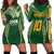 Custom Cook Islands Rugby League Hoodie Dress Tatau Tribal Pattern-Special Edition Green Color