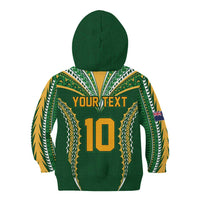 Custom Cook Islands Rugby League Kid Hoodie Tatau Tribal Pattern-Special Edition Green Color