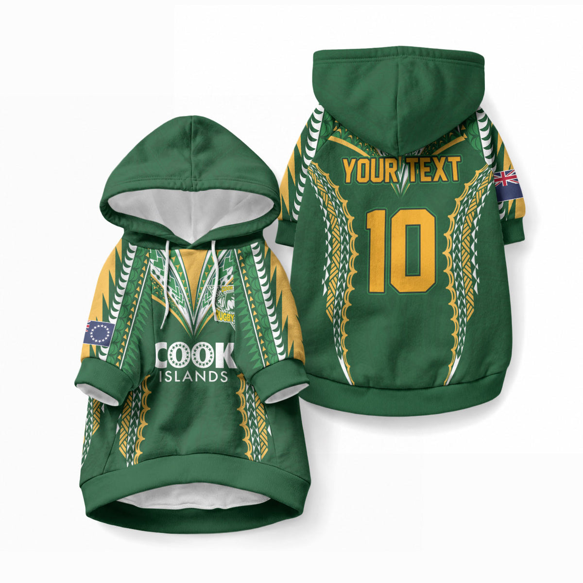 Custom Cook Islands Rugby League Pet Hoodie