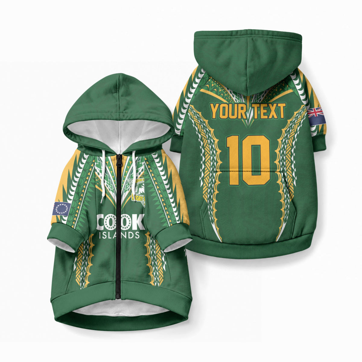 Custom Cook Islands Rugby League Pet Hoodie