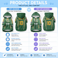 Custom Cook Islands Rugby League Pet Hoodie
