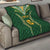 Custom Cook Islands Rugby League Quilt Tatau Tribal Pattern-Special Edition Green Color