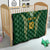 Custom Cook Islands Rugby League Quilt Tatau Tribal Pattern-Special Edition Green Color