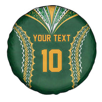 Custom Cook Islands Rugby League Spare Tire Cover Tatau Tribal Pattern-Special Edition Green Color