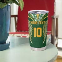 Custom Cook Island Rugby League 2025 Tumbler Cup Tatau Tribal Pattern-Special Edition Green Color