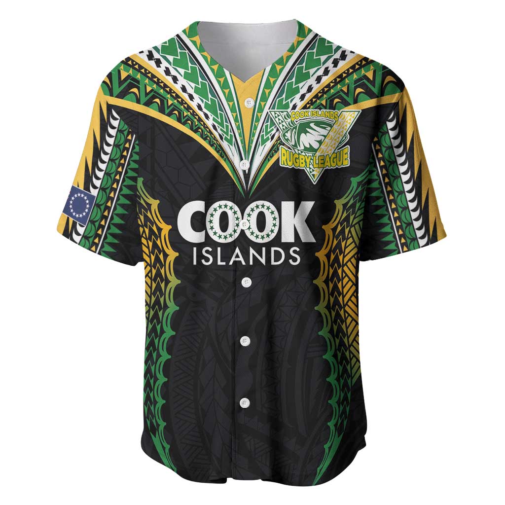 Custom Cook Islands Rugby League Baseball Jersey Tatau Tribal Pattern-Special Edition Black Color