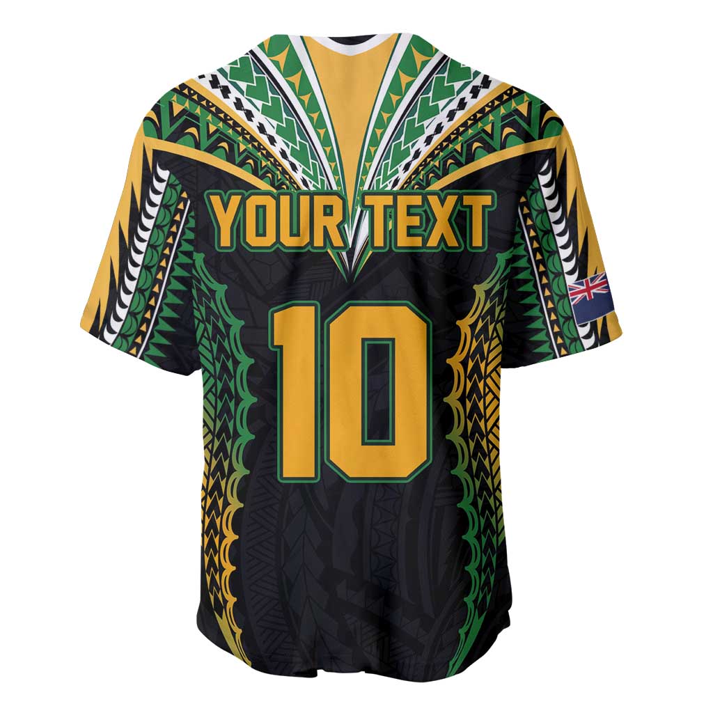 Custom Cook Islands Rugby League Baseball Jersey Tatau Tribal Pattern-Special Edition Black Color