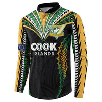 Custom Cook Islands Rugby League Button Sweatshirt Tatau Tribal Pattern-Special Edition Black Color