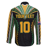 Custom Cook Islands Rugby League Family Matching Mermaid Dress and Hawaiian Shirt Tatau Tribal Pattern-Special Edition Black Color