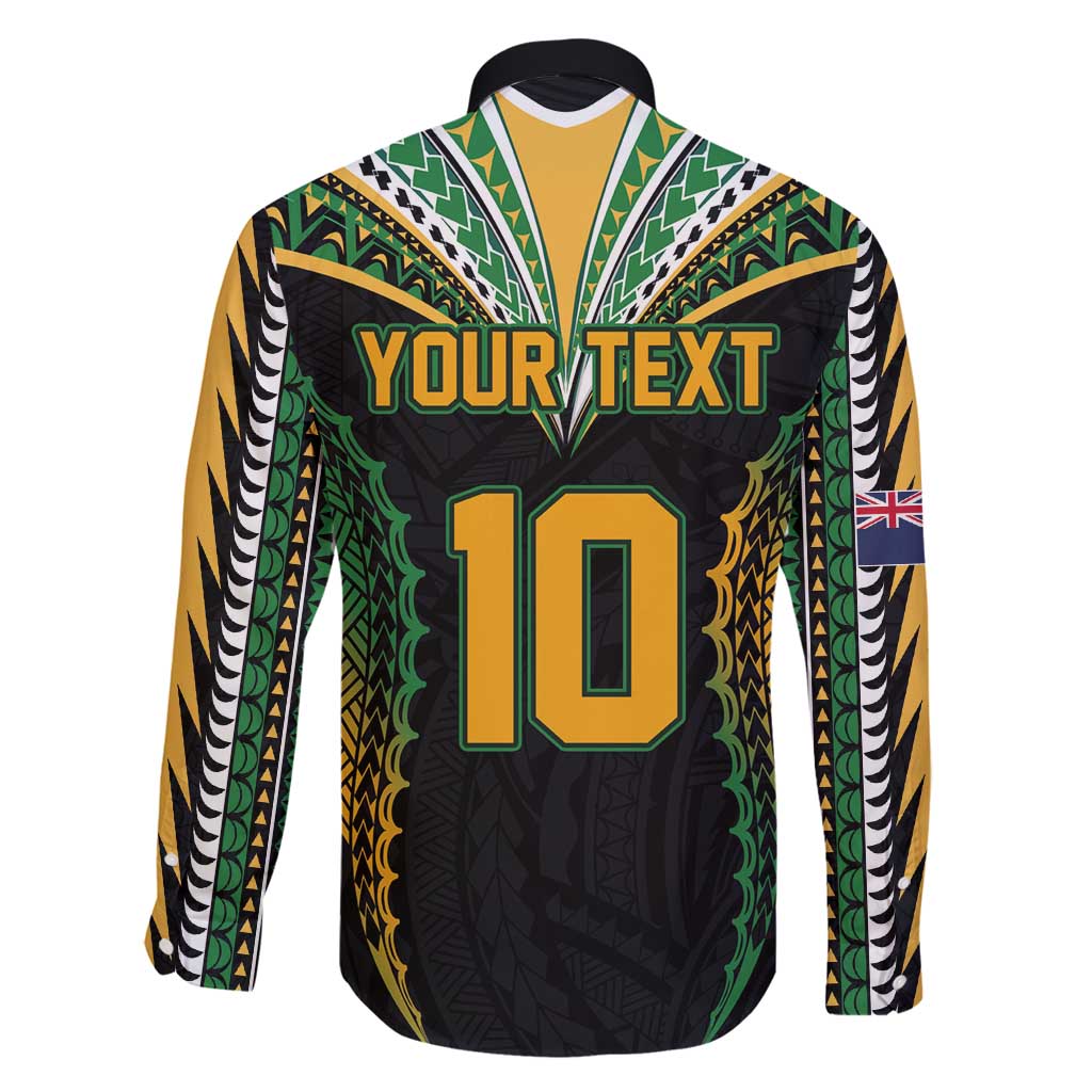 Custom Cook Islands Rugby League Family Matching Puletasi and Hawaiian Shirt Tatau Tribal Pattern-Special Edition Black Color