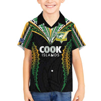 Custom Cook Islands Rugby League Family Matching Puletasi and Hawaiian Shirt Tatau Tribal Pattern-Special Edition Black Color