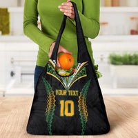 Custom Cook Islands Rugby League Grocery Bag Tatau Tribal Pattern-Special Edition Black Color