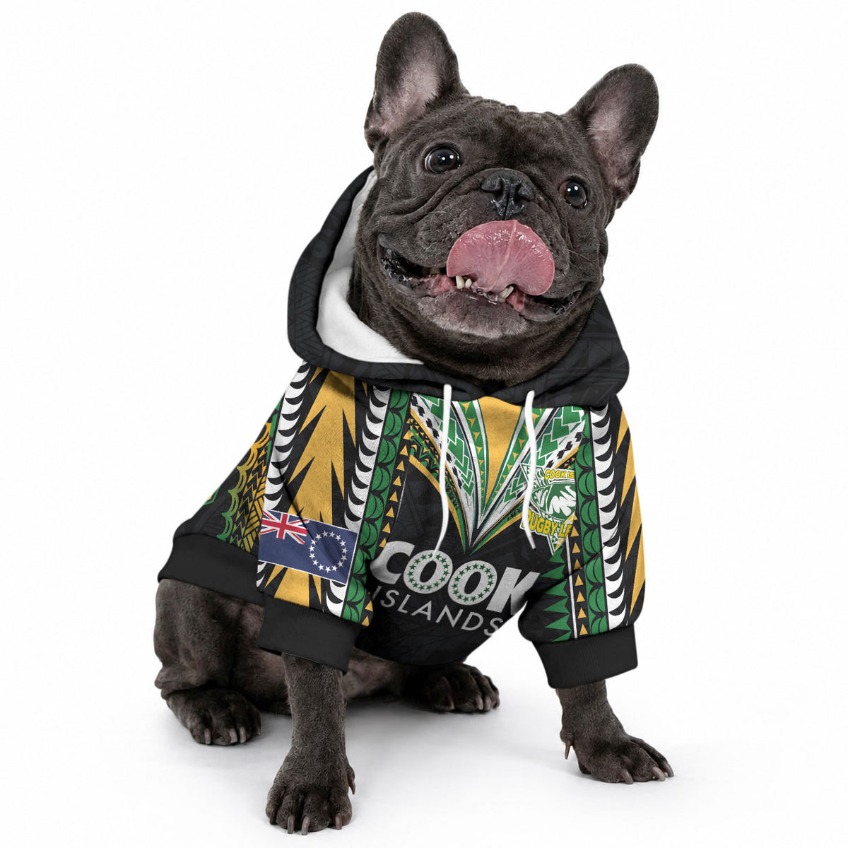 Custom Cook Islands Rugby League Pet Hoodie