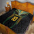 Custom Cook Islands Rugby League Quilt Tatau Tribal Pattern-Special Edition Black Color